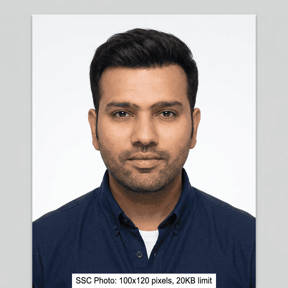 SSC photo size example 100x120 px with white background